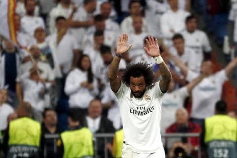 Real Madrid s Marcelo jubilates the second goal of the team during the UEFA Champions League groups phase match between Real Madrid and Viktoria Plzen, at the Santiago Bernabeu stadium, in Madrid, Spain, 23 October 2018. Real Madrid vs. Viktoria Plzen !ACHTUNG: NUR REDAKTIONELLE NUTZUNG!  Copyright: xMariscalx CDM24 20181023-636759316388987148