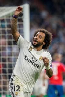 Real Madrid s Marcelo (3R) jubilates the second goal of the team during the UEFA Champions League groups phase match between Real Madrid and Viktoria Plzen, at the Santiago Bernabeu stadium, in Madrid, Spain, 23 October 2018. Real Madrid vs. Viktoria Plzen !ACHTUNG: NUR REDAKTIONELLE NUTZUNG!  Copyright: xMariscalx CDM29 20181023-636759317676207166