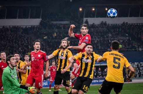 October 23, 2018 - Athens, Greece - Group E Champions League soccer match between AEK Athens and Bayern Munich at the Olympic Stadium in Athens. Champions League Soccer in Greece - ZUMAe114 20181023_zaa_e114_001 Copyright: xEurokinissix
