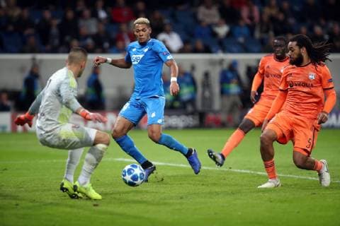 TSG 1899 Hoffenheim Olympique Lyon Germany Sinsheim 23 10 2018 Football UEFA Champions League Season 2018 2019 Matchday 3 TSG 1899 Hoffenheim Olympique Lyon Joelinton TSG 1899 Hoffenheim Goal 3 Joelinton