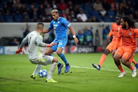 TSG 1899 Hoffenheim Olympique Lyon Germany Sinsheim 23 10 2018 Football UEFA Champions League Season 2018 2019 Matchday 3 TSG 1899 Hoffenheim Olympique Lyon Joelinton TSG 1899 Hoffenheim Goal 3 Joelinton
