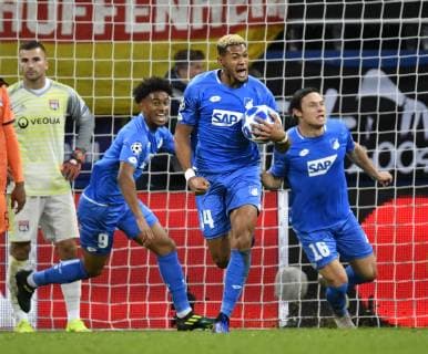 TSG 1899 Hoffenheim TSG 1899 Hoffenheim vs Olympique Lyon Champions League CL Group Stage 23 10 2018 DFL REGULATIONS PROHIBIT ANY USE OF PHOTOGRAPH AS IMAGE SEQUENCES AND OR QUASI VIDEO TSG 1899 Hoffenheim vs. Olympique Lyon