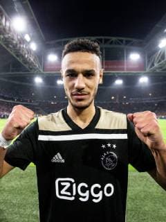 Noussair Mazraoui of Ajax during the UEFA Champions League group E match between Ajax Amsterdam and SL Benfica at the Johan Cruijff Arena on October 23, 2018 in Amsterdam, The Netherlands UEFA Champions League 2018 2019 xVIxVIxImagesx xTomxBodexMultimediaxIVx 12542361