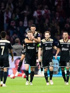David Neres of Ajax, Matthijs de Ligt of Ajax, Noussair Mazraoui of Ajax, Daley Blind of Ajax, Hakim Ziyech of Ajax during the UEFA Champions League group E match between Ajax Amsterdam and SL Benfica at the Johan Cruijff Arena on October 23, 2018 in Amsterdam, The Netherlands UEFA Champions League 2018 2019 xVIxVIxImagesx xTomxBodexMultimediaxIVx 12542363