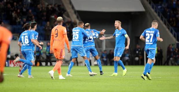 TSG 1899 Hoffenheim Olympique Lyon Germany Sinsheim 23 10 2018 Football UEFA Champions League Season 2018 2019 3 Round TSG 1899 Hoffenheim Olympique Lyon with Joelinton TSG 1899 Hoffenheim Jubilation Goal 3 3 Joelinton