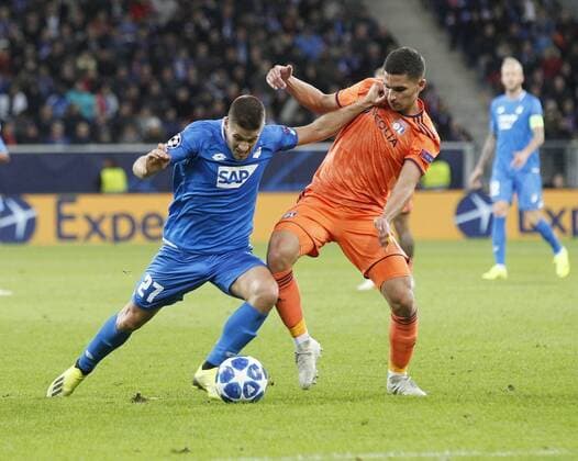 Andrij Kramaric Hoffenh Houssem Aouar Lyon 1899 Hoffenheim O. Lyonnais Sinsheim GER 1230 2018 3 Round. Soccer Champions League 2018 2019