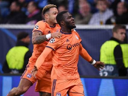 FOOTBALL CHAMPIONS LEAGUE SEASON 2018 2019 GROUP PHASE TSG 1899 Hoffenheim Olympique Lyon 23 10 2018 JUBLE Olympique Lyon Memphis Depay and goalkeeper for 2 2 Tanguy Ndombele
