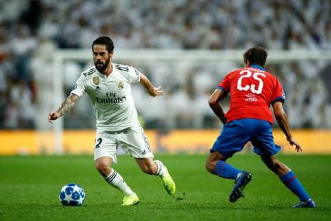October 23, 2018 - Madrid, MADRID, SPAIN - Isco of Real Madrid during the UEFA Champions League football match between Real Madrid and Viktoria Plzen on October 23th, 2018 at Santiago Bernabeu stadium in Madrid, Spain. Soccer: Champions League - Real Madrid v Viktoria Plzen - ZUMAa181 20181023_zaa_a181_142 Copyright: xAFP7x