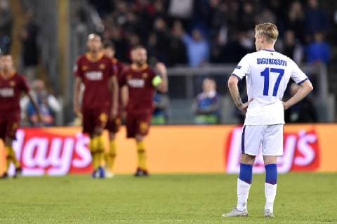 Fußball, CL, AS Rom - ZSKA Moskau October 23, 2018 - Rome, Rome, Italy - Arnor Sigurdsson of CSKA Moscow looks dejected after Edin Dzeko of AS Roma scored second goal during the UEFA Champions League group stage match between Roma and CSKA Moscow at Stadio Olimpico, Rome, Italy on 23 October 2018. Roma v CSKA Moscow.UEFA Champions League.23 10 2018.  - ZUMAn230 20181023_zaa_n230_390 Copyright: xGiuseppexMaffiax