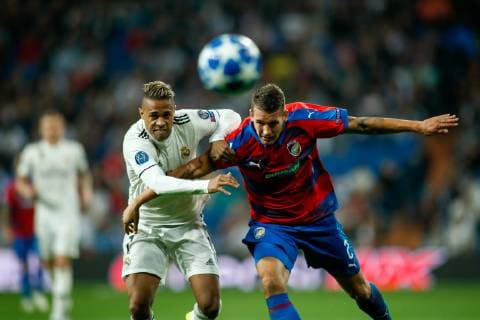 October 23, 2018 - Madrid, MADRID, SPAIN - Mariano of Real Madrid and Lukas Hejda of Viktoria during the UEFA Champions League football match between Real Madrid and Viktoria Plzen on October 23th, 2018 at Santiago Bernabeu stadium in Madrid, Spain. Soccer: Champions League - Real Madrid v Viktoria Plzen - ZUMAa181 20181023_zaa_a181_203 Copyright: xAFP7x