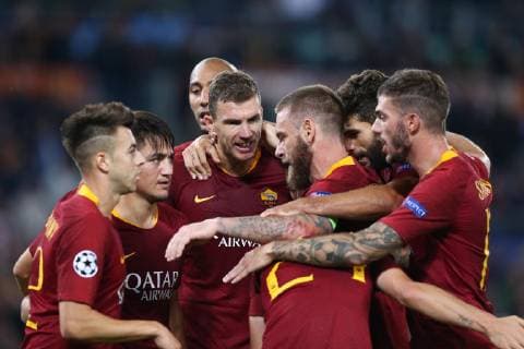 Fußball, CL, AS Rom - ZSKA Moskau October 23, 2018 - Rome, RM, Italy - As Roma Players during the UEFA Champions League group G match between AS Roma and PFC CSKA Moscow at Stadio Olimpico on October 23, 2018 in Rome, Italy. AS Roma v CSKA Moscow - UEFA Champions League Group G  - ZUMAn230 20181023_zaa_n230_493 Copyright: xDaniloxDixGiovannix