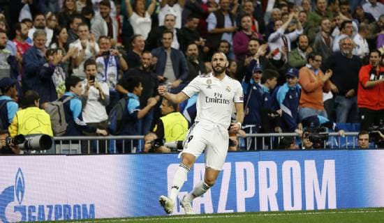 Partido de la Champions League disputado entre Real Madrid y Viktoria Pilsen. En la imagen, Benzema celebra el primer tanto.Champions League match played between Real Madrid and Viktoria Pilsen. In this picture, Benzema celebrates the first goal. 