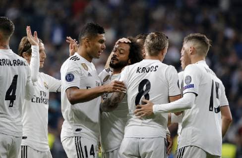 Partido de la Champions League disputado entre Real Madrid y Viktoria Pilsen. En la imagen, Marcelo celebra el segundo tanto.Champions League match played between Real Madrid and Viktoria Pilsen. In this picture, Marcelo celebrates the second goal. 