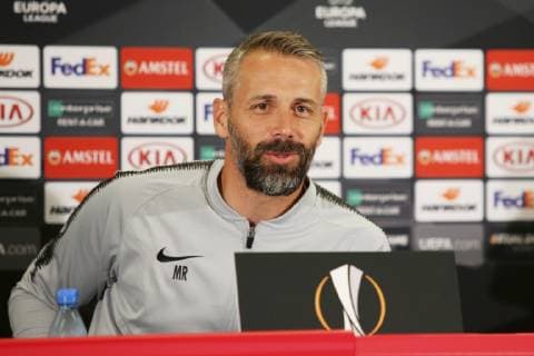 SOCCER - UEFA EL, RBS vs Rosenborg SALZBURG,AUSTRIA,24.OCT.18 - SOCCER - UEFA Europa League, Red Bull Salzburg vs Rosenborg BK, press conference PK Pressekonferenz RBS. Image shows head coach Marco Rose (RBS). GEPAxpictures xMathiasxMandl