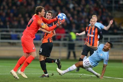 KHARKOV, UKRAINE - OCTOBER 23: Gabriel Jesus of Manchester City in action during the Group F match of the UEFA Champions League between FC Shakhtar Donetsk and Manchester City at Metalist Stadium on October 23, 2018 in Kharkov, Ukraine.  Copyright: xOleksandrxOsipovx