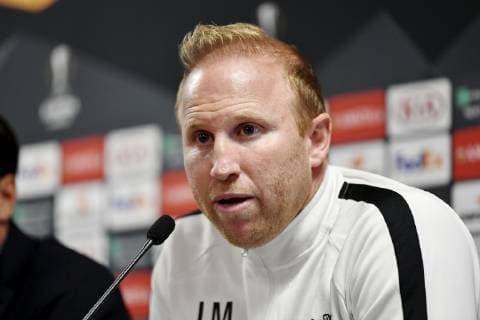 28 10 2018 Zuerich Stadium Letzigrund Pre-match media conference FC Zuerich Bayer Leverkusen UEFA Europa League In the picture Zuerich coach Ludovic Magnin