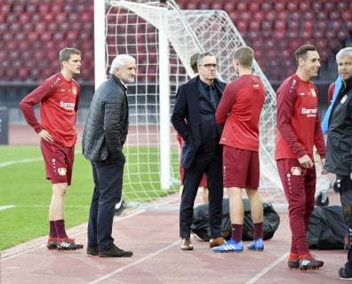 28 10 2018 Zuerich Stadium Letzigrund Pre-match media conference FC Zuerich Bayer Leverkusen UEFA Europa League In the picture Rudi Voeller Bayer Leverkusen