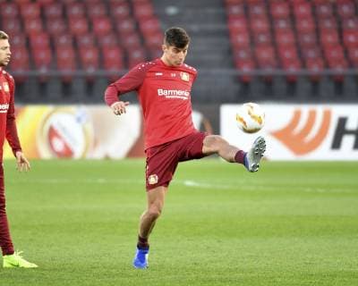 28 10 2018 Zuerich Stadium Letzigrund Pre-match media conference FC Zuerich Bayer Leverkusen UEFA Europa League The picture shows Heiko Kai Havertz Bayer Leverkusen