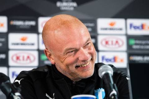 181024 Head coach Uwe Rösler or Malmö FF during a press conference ahead of the Europe league match between Sarpsborg 08 and Malmö FF on October 24, 2018 in Sarpsborg Photo Petter Arvidson BILDBYR N Code PA 92136  Copyright: PETTERxARVIDSON BB181024PA053