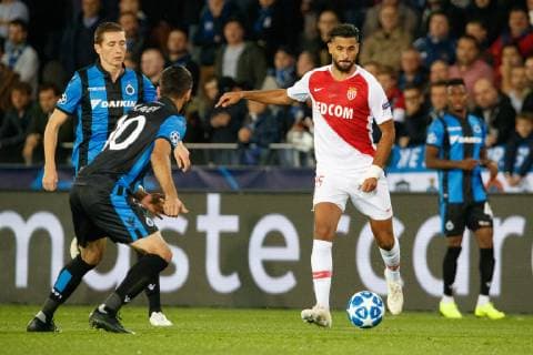 Club s Kaveh Rezaei and Monaco s Youssef Ait-Benasser fight for the ball during the soccer match between Club Brugge and French club AS Monaco, Wednesday 24 October 2018 in Brugge, on day three the UEFA Champions League, in group A. KURTxDESPLENTER  x05454203x