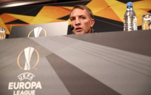 RB Leipzig PK Euro League Leipzig 24 10 2018 Red Bull Arena Soccer UEFA Europa League PK on the eve of the match RB Leipzig GER vs Celtic Glasgow SCO Pictured coach Brendan Rodgers Celtic Glasgow