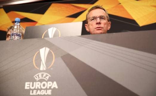 RB Leipzig PK Euro League Leipzig 24 10 2018 Red Bull Arena Soccer UEFA Europa League PK on the eve of the match RB Leipzig GER vs Celtic Glasgow SCO Pictured Ralf Rangnick RB Leipzig Head Coach and Sporting Director