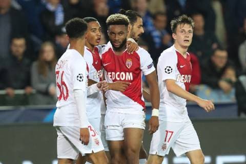 Monaco s Moussa Sylla celebrates after scoring during the soccer match between Club Brugge and French club AS Monaco, Wednesday 24 October 2018 in Brugge, on day three the UEFA Champions League, in group A. BRUNOxFAHY  x05454273x