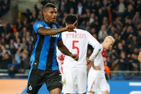 Club s Wesley Moraes celebrates after scoring during the soccer match between Club Brugge and French club AS Monaco, Wednesday 24 October 2018 in Brugge, on day three the UEFA Champions League, in group A. KURTxDESPLENTER  x05454295x