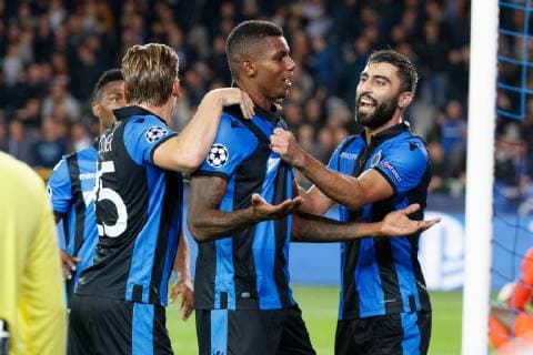 Club s Wesley Moraes celebrates after scoring during the soccer match between Club Brugge and French club AS Monaco, Wednesday 24 October 2018 in Brugge, on day three the UEFA Champions League, in group A. KURTxDESPLENTER  x05454287x