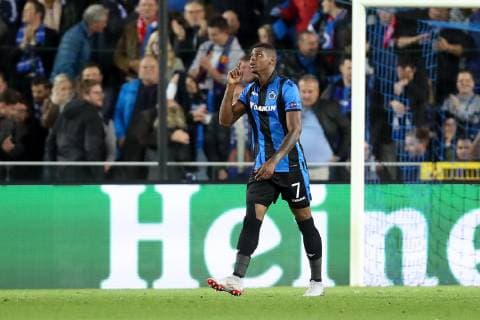 Club s Wesley Moraes celebrates after scoring during the soccer match between Club Brugge and French club AS Monaco, Wednesday 24 October 2018 in Brugge, on day three the UEFA Champions League, in group A. BRUNOxFAHY  x05454296x