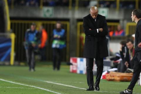 Monaco s head coach Thierry Henry pictured during the soccer match between Club Brugge and French club AS Monaco, Wednesday 24 October 2018 in Brugge, on day three the UEFA Champions League, in group A. BRUNOxFAHY  x05454311x
