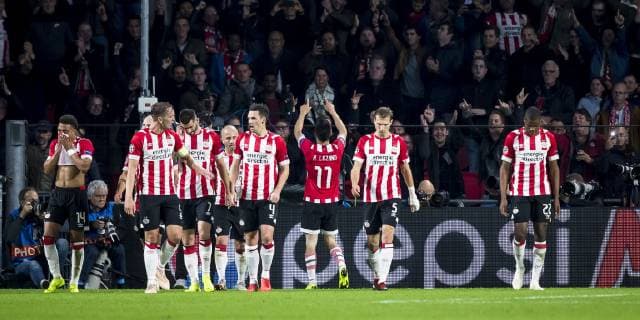 EINDHOVEN, PSV Eindhoven - Tottenham Hotspur FC, football, Champions League, season 2018-2019, 24-10-2018, Philips Stadium, PSV player Hirving Lozano (M) has scored 1-0 PSV - Tottenham Hotspur  x2563999x