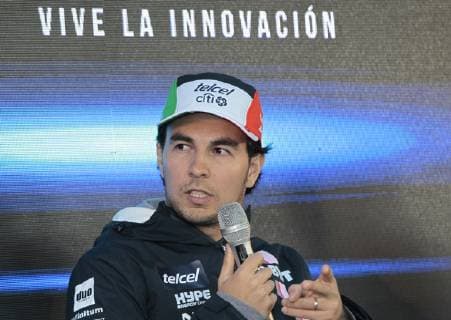 Formula one pilot Sergio Perez delivers a press conference PK Pressekonferenz in Mexico City, Mexico, 24 October 2018. Mexican Sergio Checo Perez, of Force India, wished that it rains during the Mexico Formula One Grand Prix so that the conditions are more equal for all the pilots. Checo Perez summons the rain for the Mexico Grand Prix !ACHTUNG: NUR REDAKTIONELLE NUTZUNG!  Copyright: xMarioxGuzmanx CMX03 20181024-636760084197744728