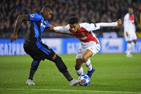 Wesley Moraes Ferreira Da Silva forward of Club Brugge, Sofiane Diop midfielder of Monaco FOOTBALL : Club Bruges vs AS Monaco - Ligue des Champions - Bruges - 24 10 2018 PhotoNews Panoramic 