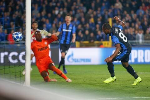 Club s Lois Openda fails to score during the soccer match between Club Brugge and French club AS Monaco, Wednesday 24 October 2018 in Brugge, on day three the UEFA Champions League, in group A. BRUNOxFAHY  x05454408x