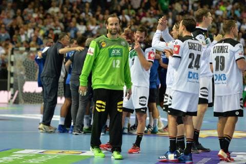 Handball Mens European Championship qualifier in Wetzlar Season 2018 19 Germany Israel Cheers after the final whistle TW Silvio Heinevetter No. 12 Germany Patrick Groetzki No. 24 Germany Martin Strobel No. 19 Germany 24 10 18 Copyright: xMichaelxHundtx xMatthiasxKochx