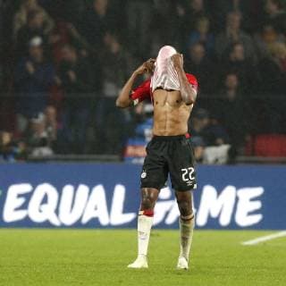 EINDHOVEN, Philips Stadium , 24-10-20-18, football, season 2018 2019 , Football Champions League , PSV - Tottenham Hotspur . PSV defender Denzel Dumfries dejected after the game PSV - Tottenham Hotspur . PSV - Tottenham Hotspur  x2564264x