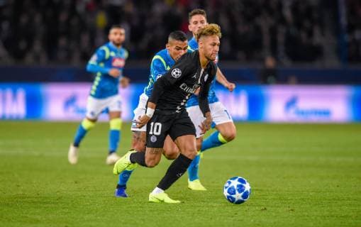 Neymar Jr ( PSG ) FOOTBALL : Paris Saint Germain vs Naples - Ligue des Champions - Paris - 24 10 2018 FedericoPestellini Panoramic 