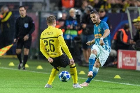 Lukasz Piszczek Borussia Dortmund 26 in action against Koke Atletico Madrid 6 in the Champions League match between Borussia Dortmund and Atletico Madrid on 24 10 2018 Borussia Dortmund vs Atletico Madrid Champions League 24 10 2018 Dortmund Copyright: xSchuelerx xEibnerx-xPressefotox EP_EER