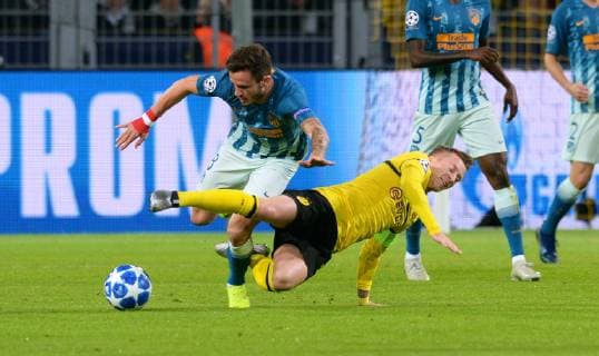 Football UEFA Champions League Men Season 2018 2019 Group A 3 Matchday Signal Iduna Park Dortmund Bor Dortmund yellow Atletico Madrid blue Marco Reus BVB Saul Niguez ATM Actions UEFA Regulatory Committee ANY USE OF PHOTOGRAPH AS IMAGE SEQUENCES AND OR QUASI VIDEO