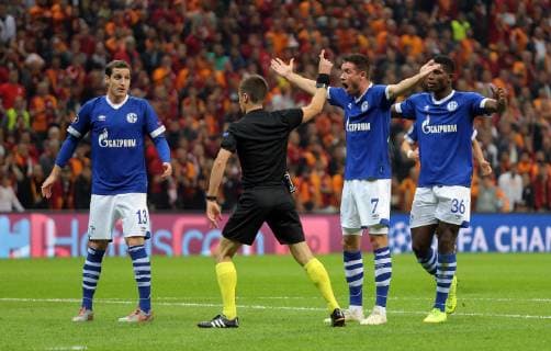 Schalke s Breel Embolo and Suat Serdar during Galatasaray - Schalke UEFA Champions League game at Turk Telekom Arena, 25th Oct. 2018  Copyright: TolgaxAdanali 16155224
