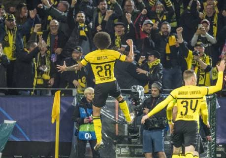 Football UEFA Champions League CL Season 2018 2019 3 Round Borussia Dortmund Athletico Madrid in Dortmund North Rhine Westphalia Dortmund Axel Witsel celebrates after scoring his first goal Copyright: xKirchner DavidxInderliedx