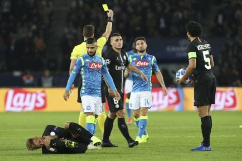 Neymar Jr ( PSG ) - Lorenzo Insigne ( SSC Napoli ) - Marco Verrati ( PSG ) FOOTBALL : PSG Vs Naples - Ligue des Champions - 24 10 2018 MichaelBaucher Panoramic 