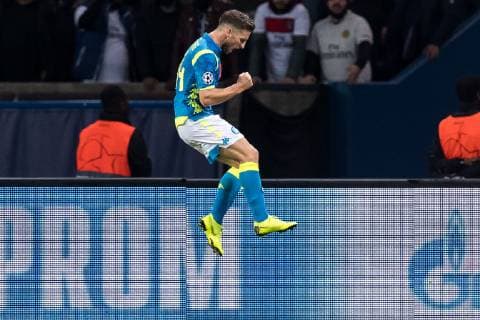 Sport Bilder des Tages Dries Mertens of SSC Napoli during the UEFA Champions League group C match between Paris St Germain and SSC Napoli at the Parc des Princes on October 24, 2018 in Paris, France UEFA Champions League 2018 2019 xVIxVIxImagesx xGerritxvanxKeulenxIVx 12550129