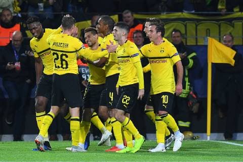 Football Champions League Group Stage 3 Gameday Borussia Dortmund Atletico Madrid on 24 10 2018 at Signal Iduna Park in Dortmund Torjubel to 2 0 by Raphael Guerreino Dortmund Dortmund DFL DFB regulations prohibit any use of images as image sequences or quasi video xRx
