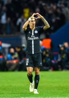 Joie de Angel Di Maria ( PSG ) FOOTBALL : Paris Saint Germain vs Naples - Ligue des Champions - Paris - 24 10 2018 FedericoPestellini Panoramic 