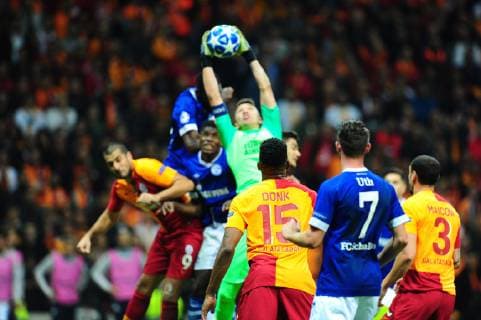 Goalkeeper Fernando Muslera of Galatasaray during the UEFA Champions League Group D match between Galatasaray and FC Schalke 04 at Turk Telekom Stadium in Istanbul , Turkey on October 24 , 2018. 