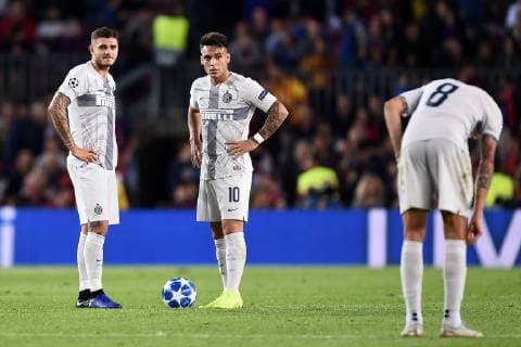 Db Barcellona 24 10 2018 - Champions League Barcellona-Inter foto Daniele Buffa Image nella foto: Mauro Icardi-Lautaro Martinez 