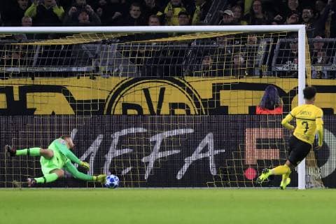 SANCHO Jadon Team BVB shoots the 3 0 against goalkeeper OBLAK Jan UEFA Champions League 2018 2019 Group A game Borussia Dortmund Atletico Madrid 4 0 on 24 October 2018 in Dortmund