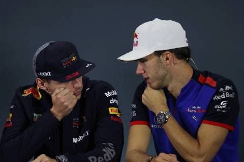 Photo4 LaPresse 25 10 2018 Mexico City,Mexico Grand Prix Formula One Mexico 2018 In the pic: Max Verstappen (NED) Red Bull Racing RB14 and Pierre Gasly (FRA) Scuderia Toro Rosso STR13  Copyright: xPhoto4 LaPressex